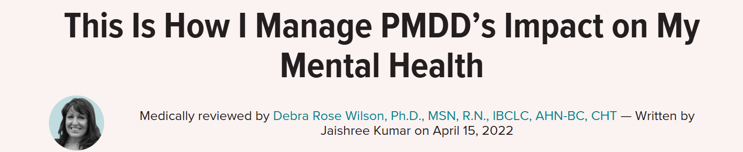 In this Healthline article I discuss with the author common misconceptions around PMDD, misdiagnoses and cyclical living.